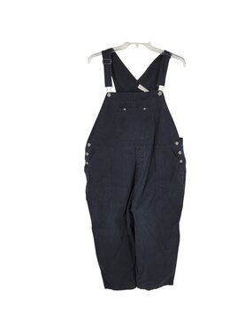 Vintage 90s Black Capri Jean Overalls Plus Size 24W shortalls